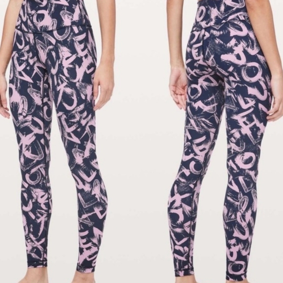 Lululemon High Waisted Wunder Under Legging Graffiti Pop Antoinette